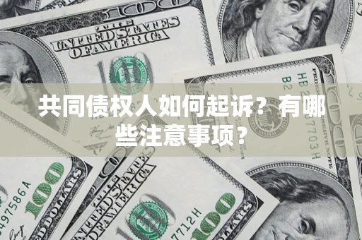 济南共同债权人如何起诉？有哪些注意事项？